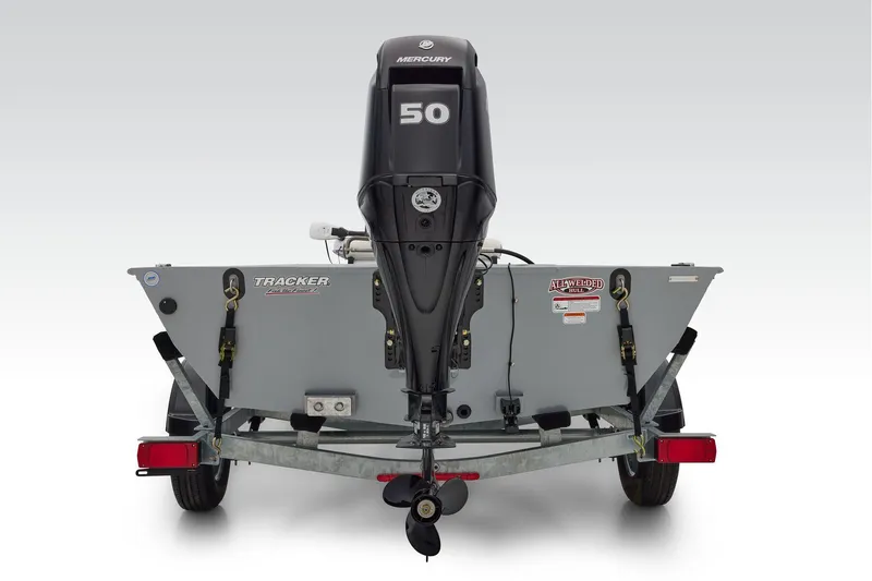 Slide: The Image of Manufacturer Provided Image: 2026 Tracker Bass Tracker Classic CC boat with Mercury 50 engine, rear view. - 46