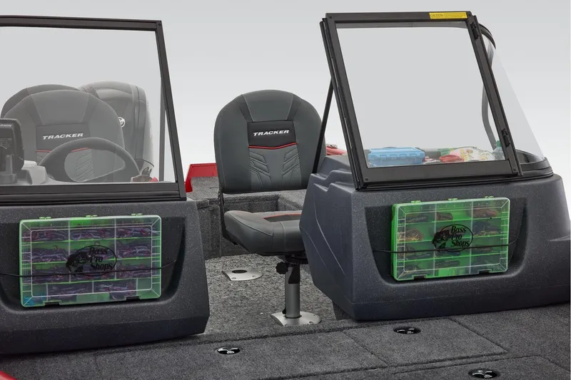 Slide: The Image of Manufacturer Provided Image: 2026 Tracker Pro Guide V-16 WT boat interior with storage compartments and seating. - 20