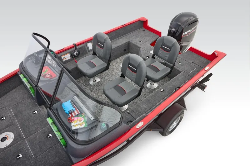 Slide: The Image of Manufacturer Provided Image: 2026 Tracker Pro Guide V-16 WT boat interior with seating and Mercury engine. - 23