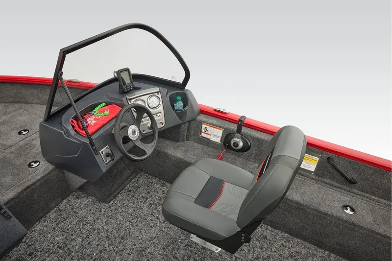 Slide: The Image of Manufacturer Provided Image: 2026 Tracker Pro Guide V-16 WT boat interior with steering wheel, dashboard, and seating. - 25