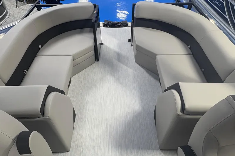 Slide: The Image of Luxurious seating on 2026 Dockside 22DQ boat, featuring modern design and comfortable upholstery. - 9