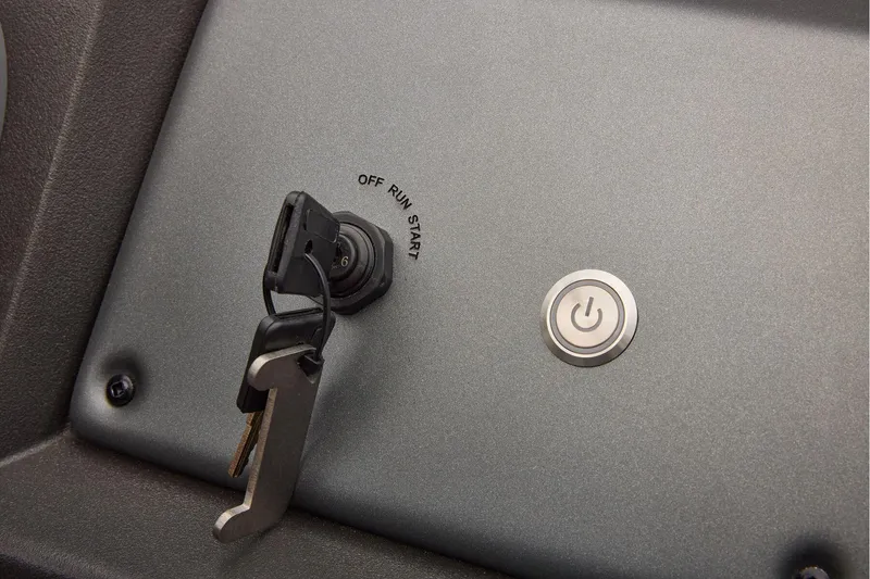 Slide: The Image of Manufacturer Provided Image: Ignition switch and power button on 2026 Sun Tracker Party Barge 22 DLX. - 58