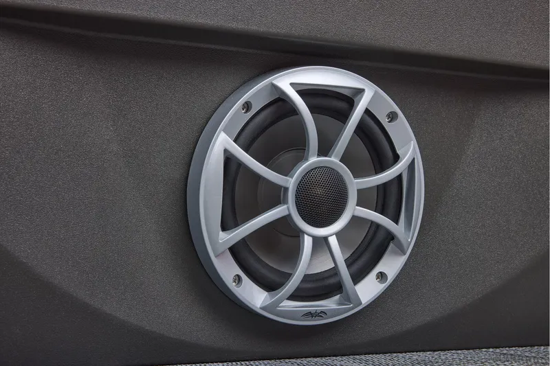 Slide: The Image of Manufacturer Provided Image: Close-up of a speaker on a 2026 Sun Tracker Party Barge 22 DLX. - 70