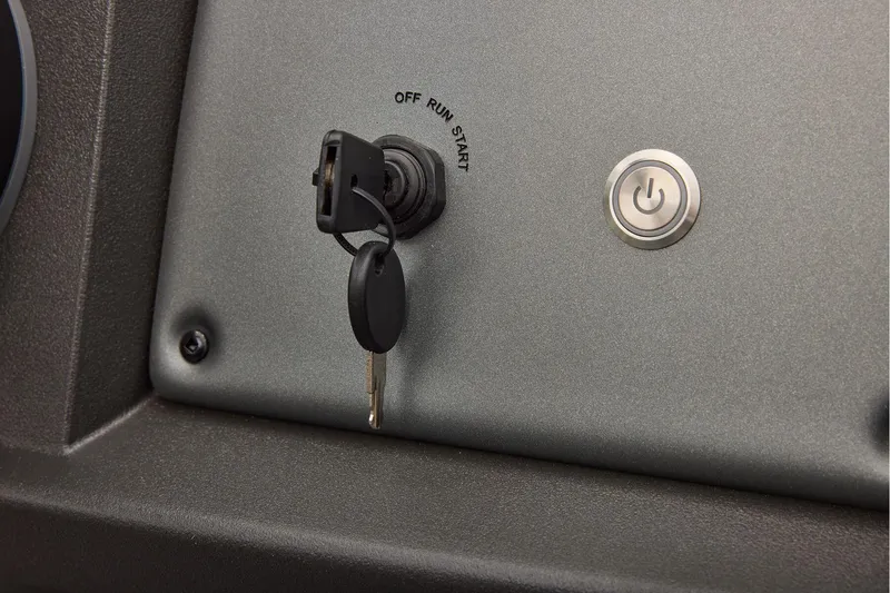 Slide: The Image of Manufacturer Provided Image: Ignition switch and power button on 2026 Sun Tracker Party Barge 22 XP3. - 53