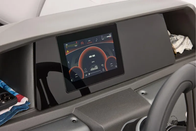 Slide: The Image of Manufacturer Provided Image: Dashboard of 2026 Sun Tracker Party Barge 22 XP3 with touchscreen display. - 54