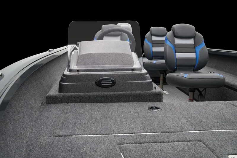 Slide: The Image of Manufacturer Provided Image: Manufacturer Provided Image: 2025 Ranger VS1665SC boat interior with modern seating and console design. - 16