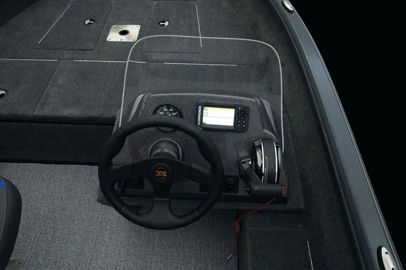 Slide: The Image of Manufacturer Provided Image: Manufacturer Provided Image: 2025 Ranger VS1665SC boat dashboard with steering wheel and navigation system. - 23