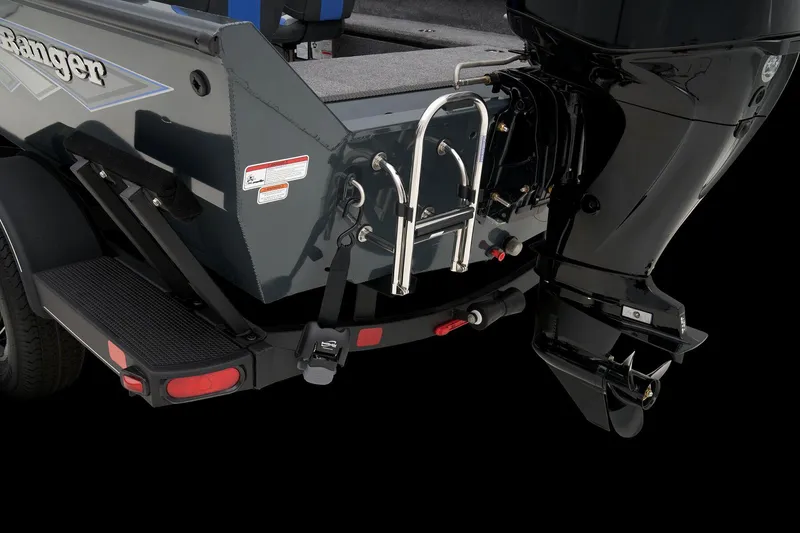 Slide: The Image of Manufacturer Provided Image: Manufacturer Provided Image: 2025 Ranger VS1665SC boat rear view with motor and ladder. - 47