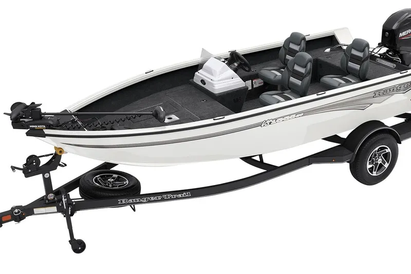 Slide: The Image of Manufacturer Provided Image: 2026 Ranger VS1665SC fishing boat on trailer, featuring sleek design and comfortable seating. - 69