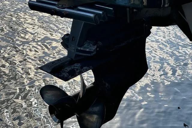 Slide: The Image of 2016 Cobalt A28 boat propeller in water, showcasing sleek design and engineering. - 56