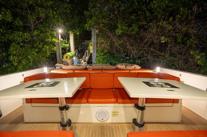 Slide: The Image of Luxurious 2023 De Antonio Yachts D42 Open with elegant outdoor seating area. - 13