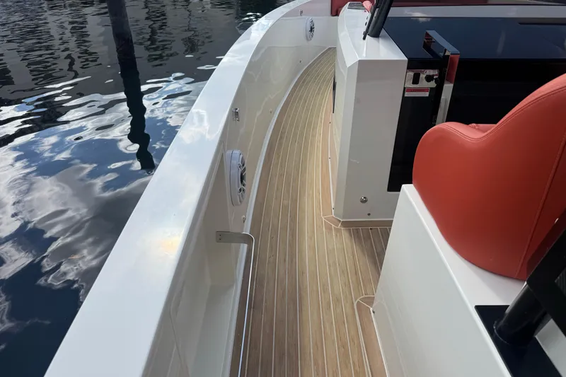 Slide: The Image of 2022 De Antonio Yachts D42 Open with sleek deck and luxurious seating. - 2