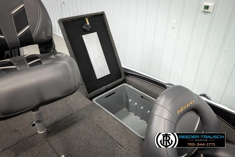 Slide: The Image of Interior of a 2021 Ntiro Z17 boat with storage compartment open. - 27