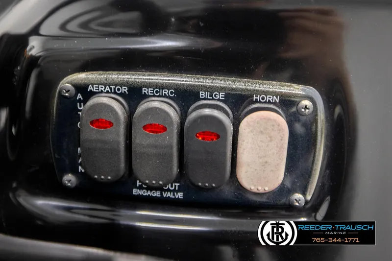 Slide: The Image of Control panel with switches for aerator, recirculation, bilge, and horn on Ntiro Z17, 2021. - 35