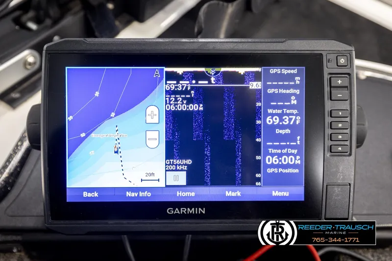 Slide: The Image of Garmin fishfinder display on Ntiro Z17, 2021 model, showing water temperature and depth. - 42