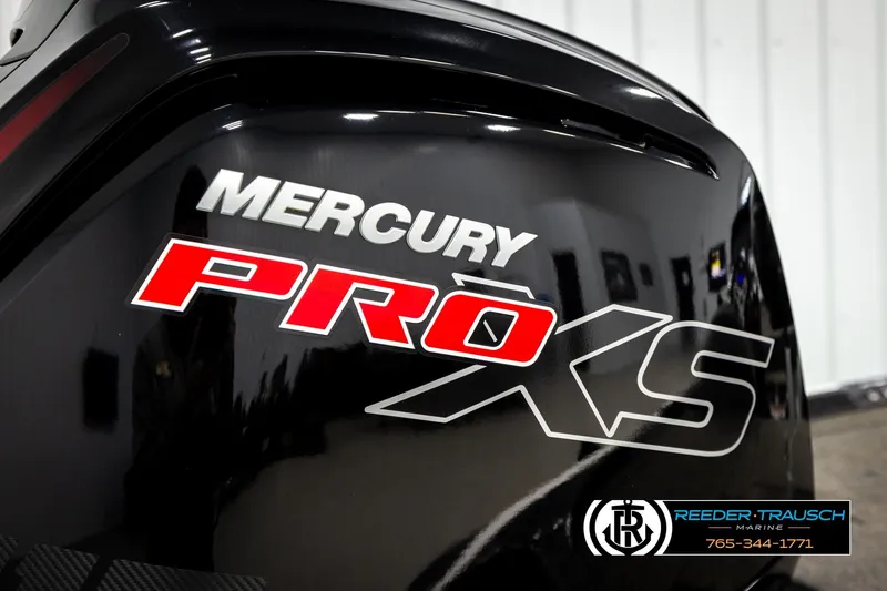 Slide: The Image of Mercury Pro XS engine close-up with Reeder-Trausch Marine branding, Ntiro Z17, 2021 model. - 46