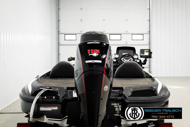 Slide: The Image of 2021 Ntiro Z17 boat with Mercury 115 HP engine in a showroom. - 6