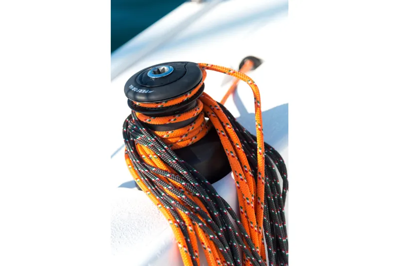 Slide: The Image of Winch with colorful ropes on Italia Yachts 9.98, 2026 model. - 13