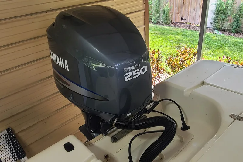 Slide: The Image of Yamaha 250 outboard motor on 2008 Key West 246 Bay Reef boat. - 19