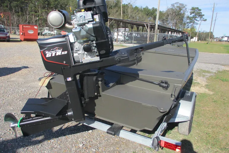 Slide: The Image of 2026 Gator Tail 1860 Extreme boat with powerful motor on trailer. - 3