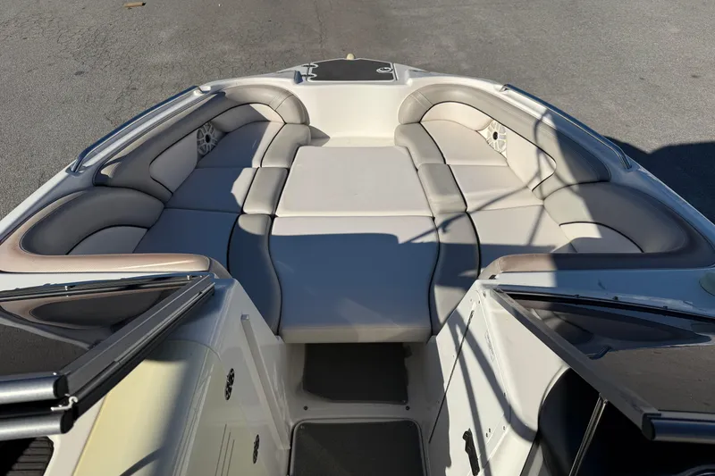 Slide: The Image of 2011 Yamaha Boats AR240 HO interior with spacious seating and sleek design. - 12