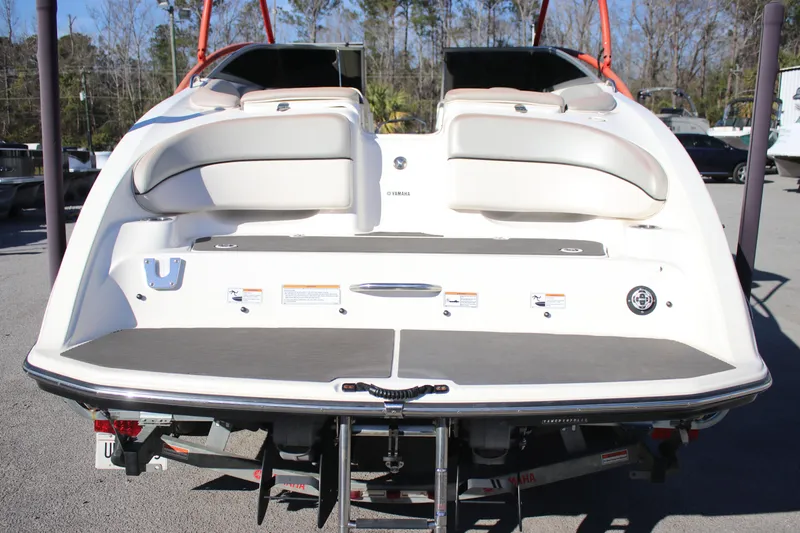 Slide: The Image of 2011 Yamaha Boats AR240 HO rear view with swim platform and seating. - 5