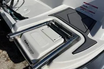 Slide: The Image of 2024 Bayliner Element M15 boat ladder and deck detail. - 4