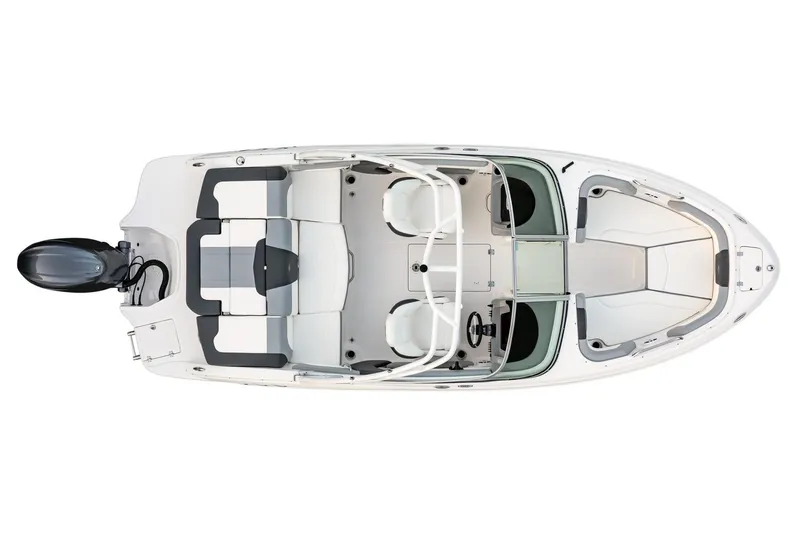 Slide: The Image of Manufacturer Provided Image: Top view of 2025 Chaparral 21 SSi OB boat, showcasing seating and layout. - 11