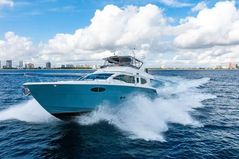 Slide: The Image of Luxury yacht Lanzarote Ventuno 73 cruising on open sea, 2013 model. - 10
