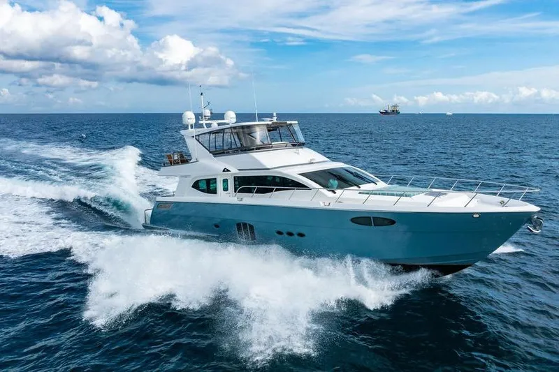 Slide: The Image of Luxurious Lanzarote Ventuno 73 yacht cruising on open sea, 2013 model. - 12