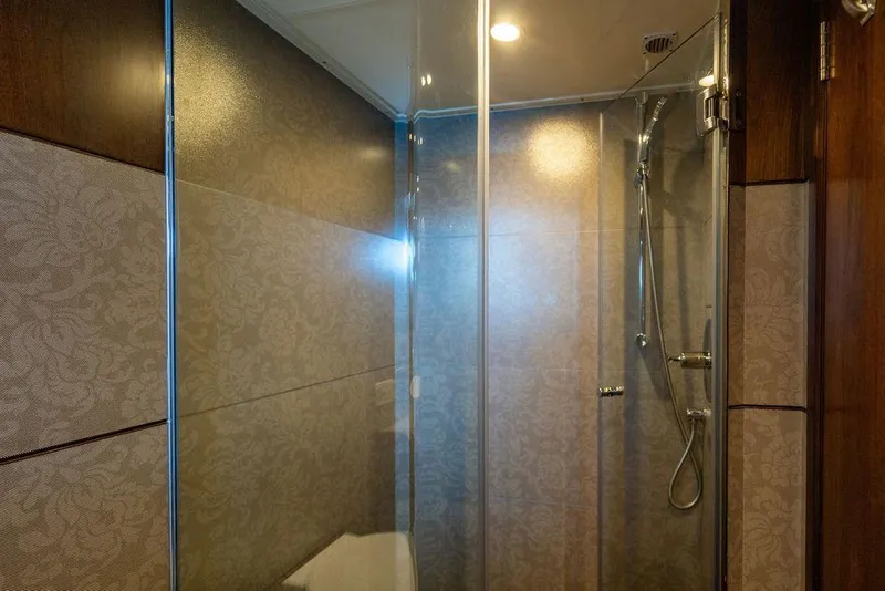 Slide: The Image of Luxurious shower area with glass doors in Lanzarote Ventuno 73, 2013 model yacht. - 76
