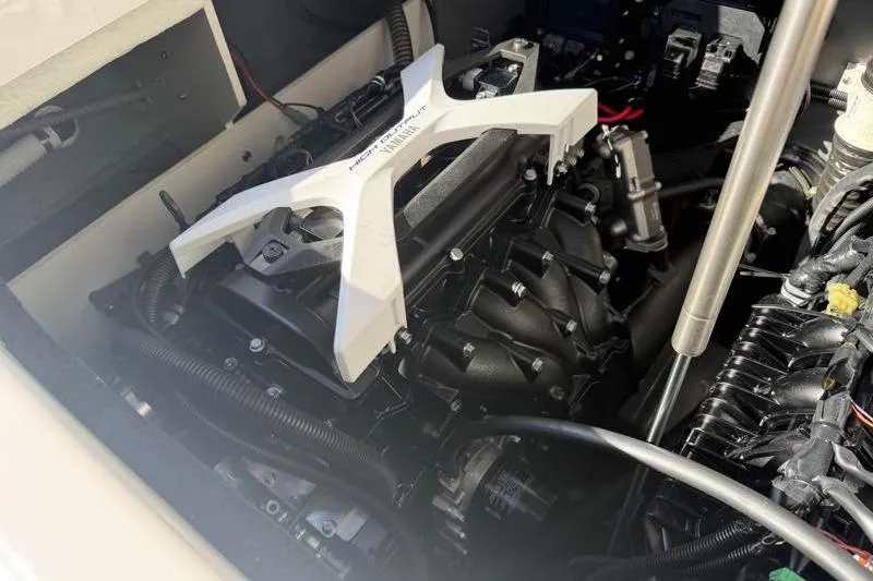 Slide: The Image of 2024 Yamaha Boats 222 FSH Sport engine compartment, showcasing advanced marine engineering. - 41