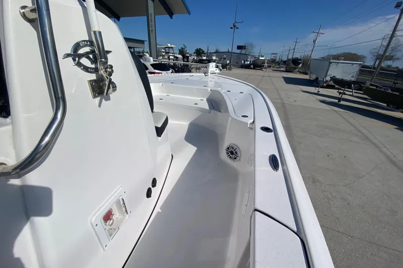 Slide: The Image of 2023 Tidewater 2410 Bay Max boat interior with steering console and seating. - 20