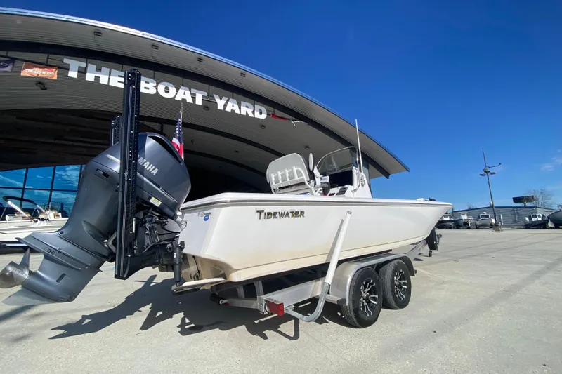 Slide: The Image of 2023 Tidewater 2410 Bay Max boat on trailer at dealership. - 5