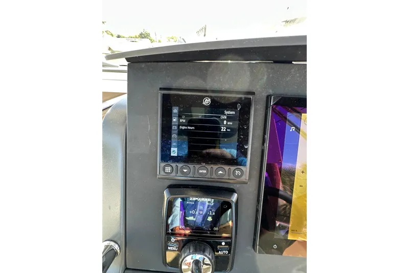 Slide: The Image of 2024 Nimbus T-8 dashboard display showing RPM and engine hours. - 11