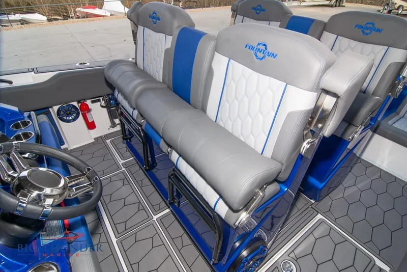 Slide: The Image of Electrical system of a 2022 Fountain 38 SC boat with batteries and wiring. - 40