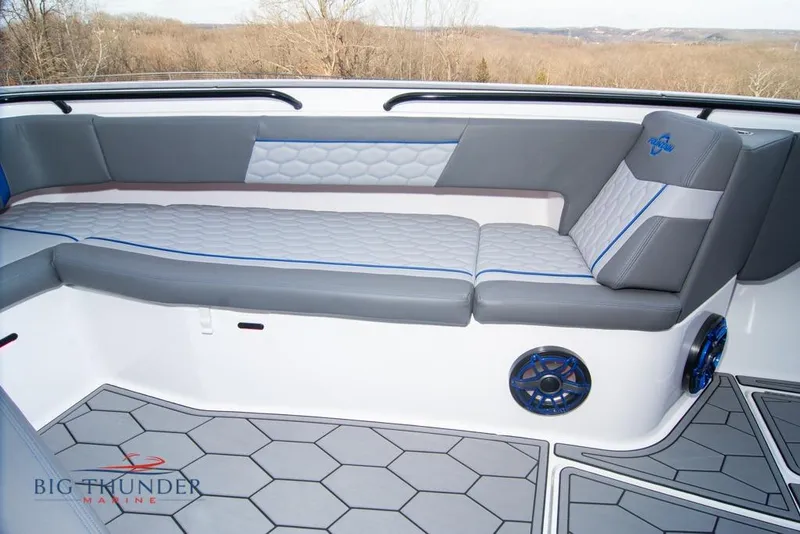 Slide: The Image of Control panel of 2022 Fountain 38 SC boat with advanced navigation displays. - 49