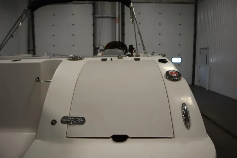 Slide: The Image of 2015 Starcraft 1915 OB Limited boat interior, showcasing sleek design and modern features. - 34