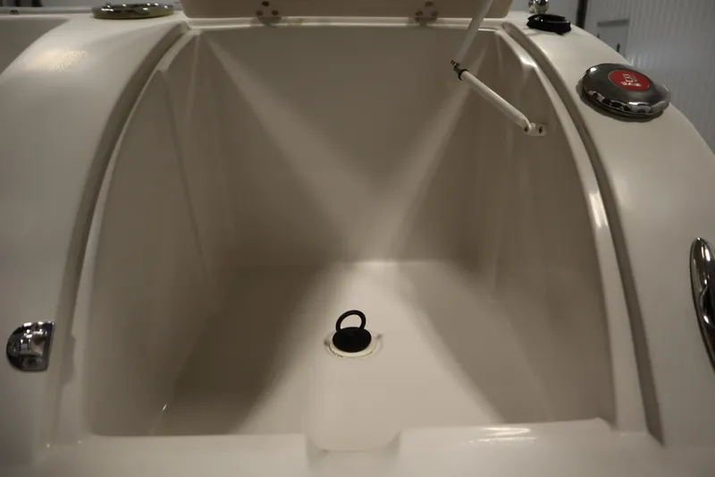 Slide: The Image of 2015 Starcraft 1915 OB Limited boat storage compartment, open and empty. - 35