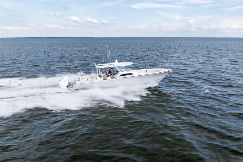 Slide: The Image of 2026 Valhalla Boatworks V-46 cruising swiftly on open water. - 81