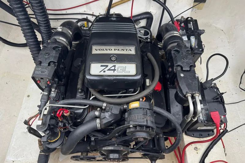 Slide: The Image of Volvo Penta 7.4GL engine in a 1994 Cobalt 252 boat, detailed view. - 10