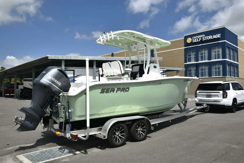 Slide: The Image of 2023 Sea Pro 239 Center Console with Salt Strong cooler on deck. - 19