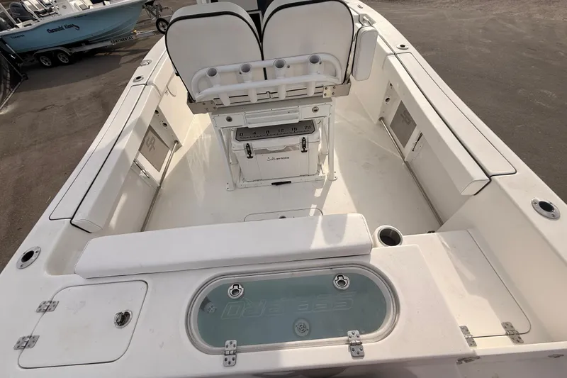 Slide: The Image of Control panel of 2023 Sea Pro 239 Center Console with Yamaha display and switches. - 26