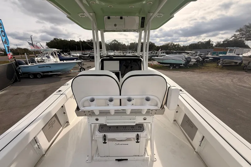 Slide: The Image of Simrad display on 2023 Sea Pro 239 Center Console boat dashboard. - 28