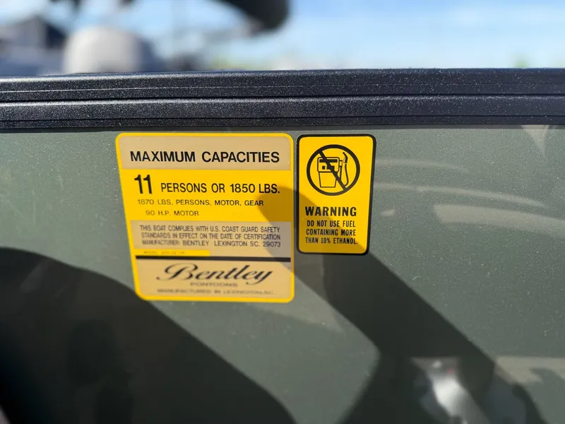 Slide: The Image of Safety label on Bentley Pontoons LE 200 CR 2026. - 10