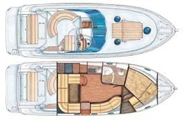 Slide: The Image of 2015 Regal 38 Express yacht docked, rear view with black canopy and "Sophia" name. - 12