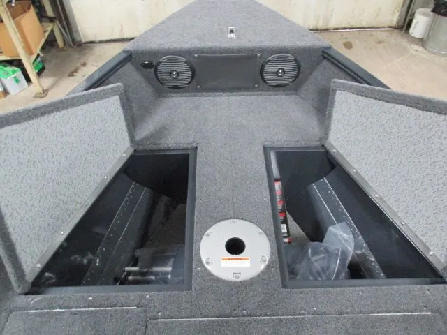 Slide: The Image of Interior view of 2026 Lund 1650 Angler SS with storage compartments. - 10