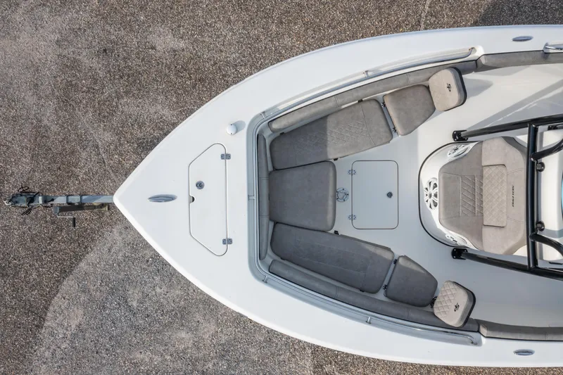 Slide: The Image of Top view of 2021 Sea Pro 219 Center Console boat interior with seating. - 37