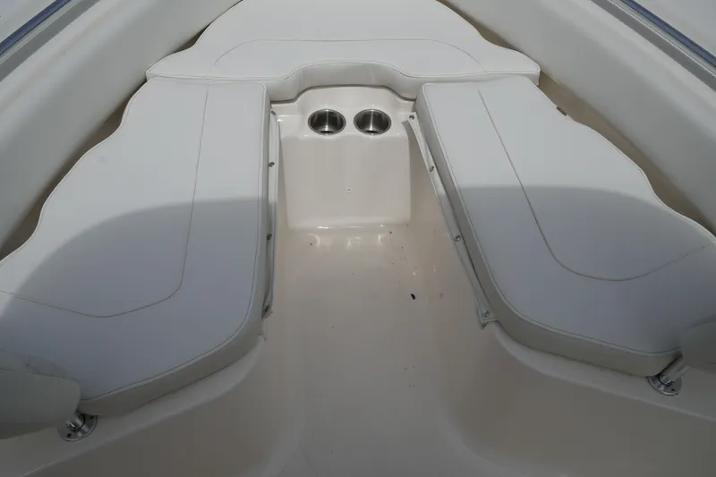 Slide: The Image of Interior seating of 2026 Key West 219 FS boat with cup holders. - 39