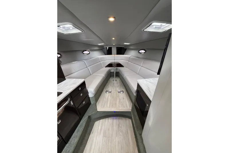 Slide: The Image of Interior of 2017 Formula 370 Super Sport boat with luxurious seating and modern design. - 26